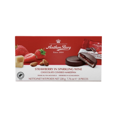 Čokoladni desert sa marcipanom,jagodom i šampanjcem 220g - USKORO